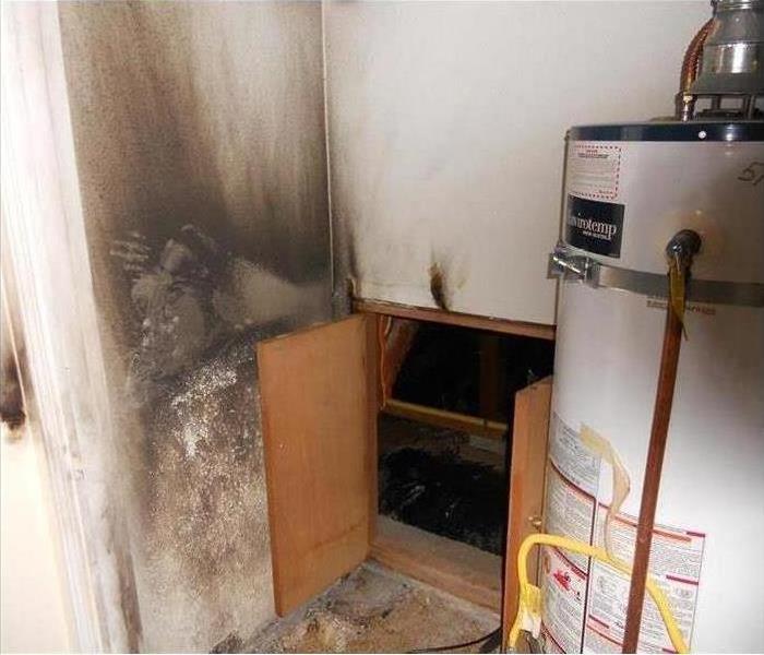 fire damage from water heater 