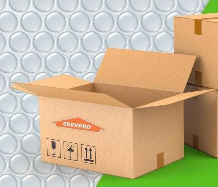 SERVPRO boxes with bubble wrap 